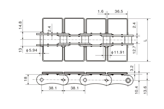 不銹鋼頂板鏈 Stainless steel tabe top plate chain 不銹鋼頂板鏈 Stainless steel tabe top plate chain